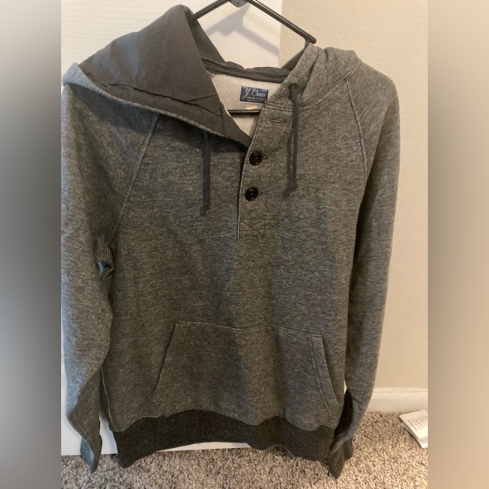 Heather gray, JCrew Vintage Fleece small pullover sweatshirt